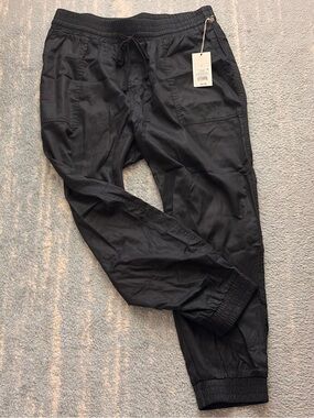 Women’s Black Jogger Pants - Elastic Waist & Cuffed Ankles